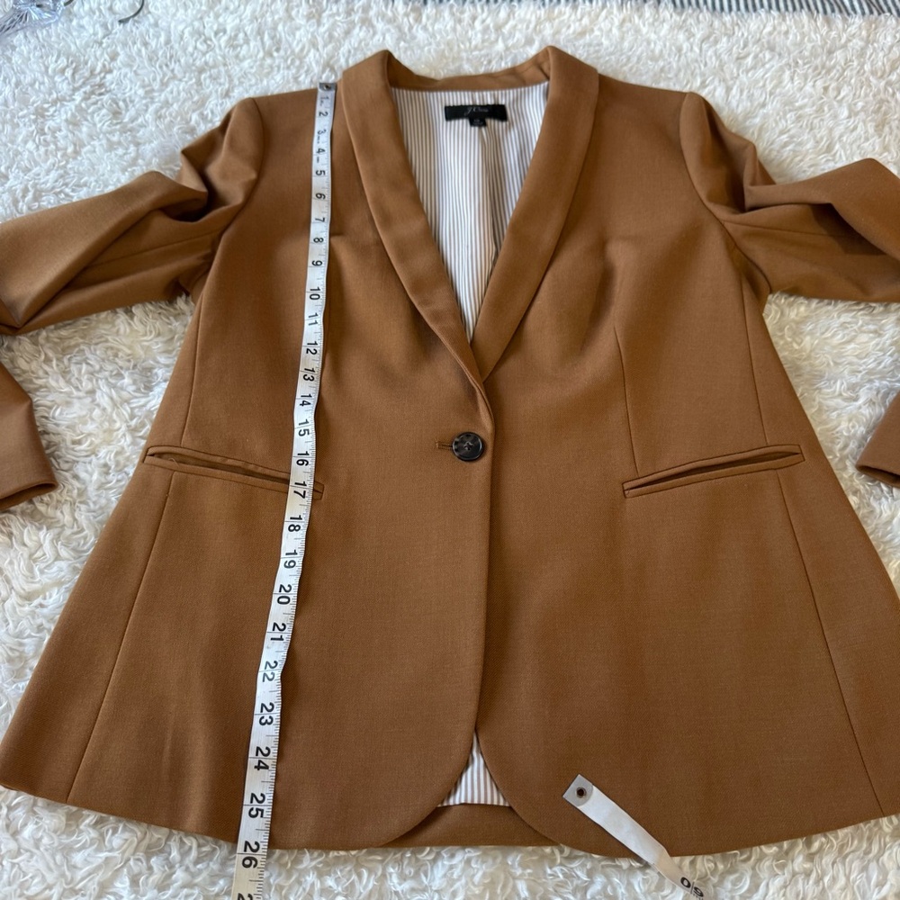J.Crew Parke Blazer Caramel Wool Flannel #J5627 Classic Jacket Women’s Size 10 - Picture 8 of 16
